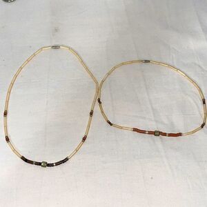 Two thin beaded necklaces